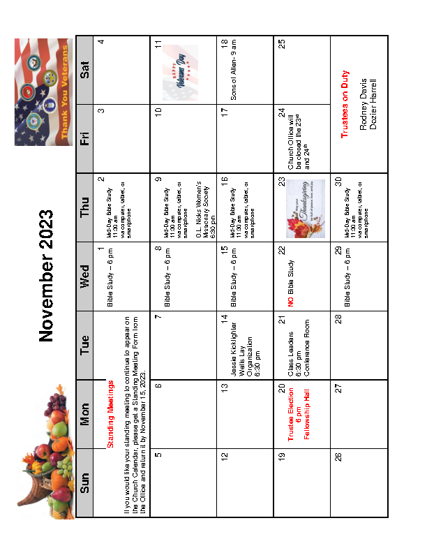 November Calendar