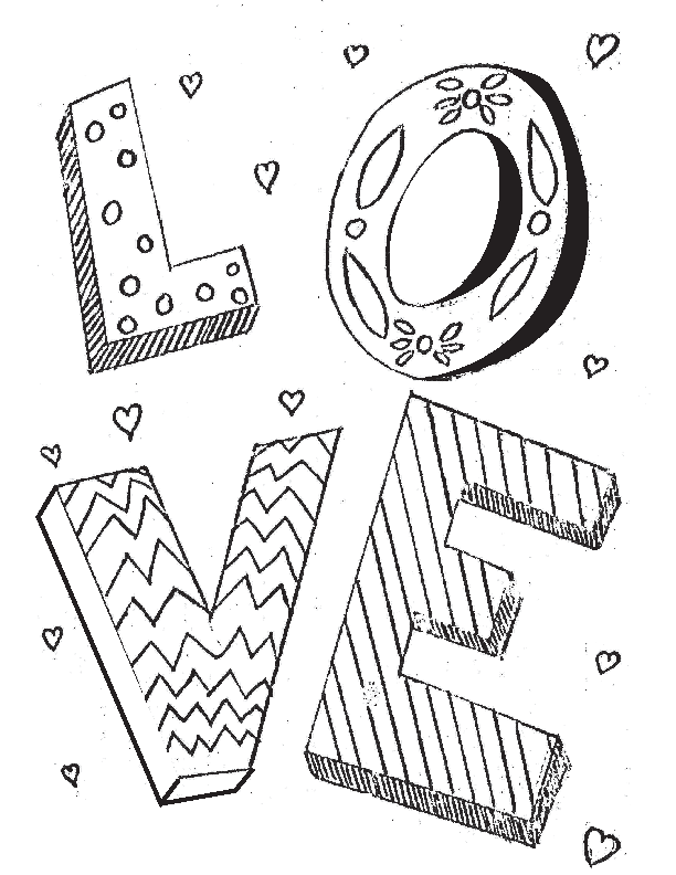 Love Coloring Page